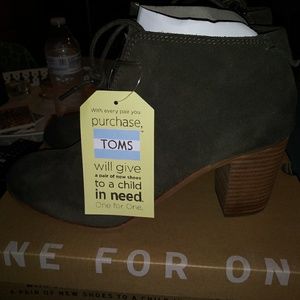 Olive Green Suede booties